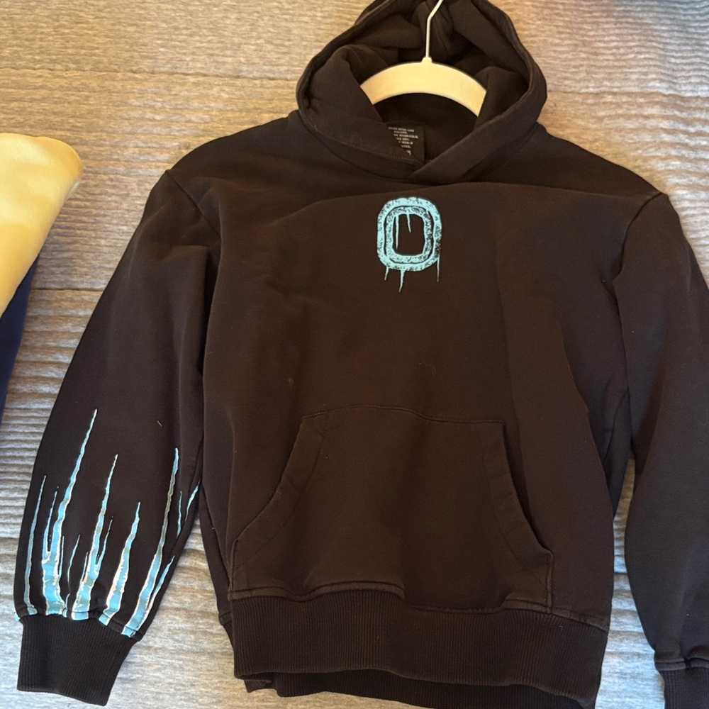 Black Hoodie with Blue Accents